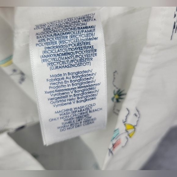 chaps easy care mens surf button up Cotton Coast Beachy Summer shirt Size M - Picture 8 of 10